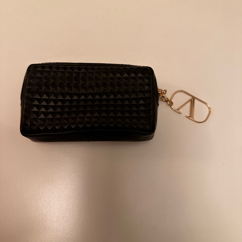 Valentino Black Quilted Clutch with Gold Accents